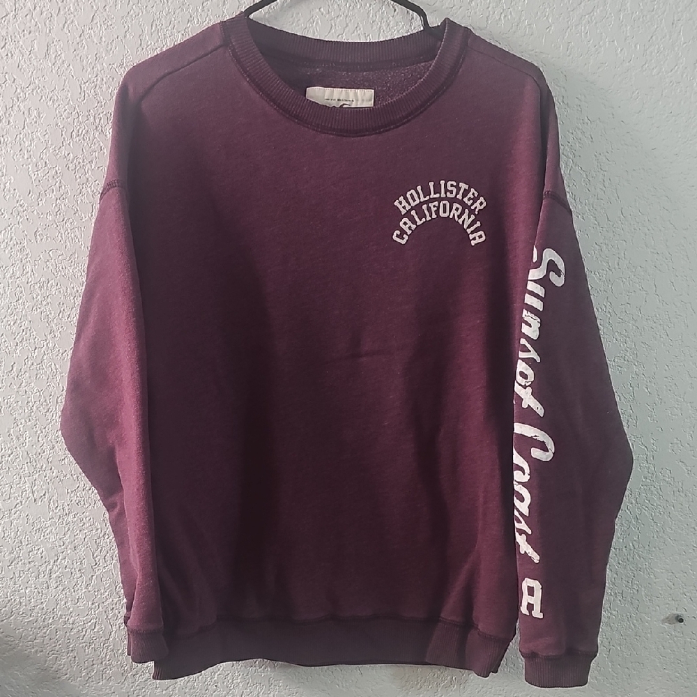 Hollister California Women's Crewneck in Deep Purple Sunset Coast LA Sz Small